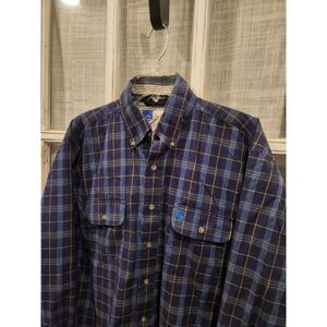 George Straigt Wrangler Cowboy Collection Plaid‎ Button Down Shirt